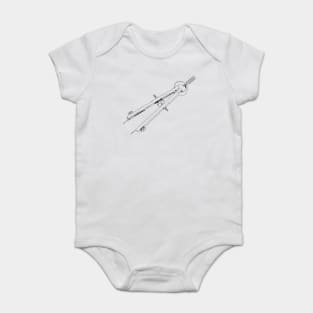 Illustrated Drafting Compass Baby Bodysuit